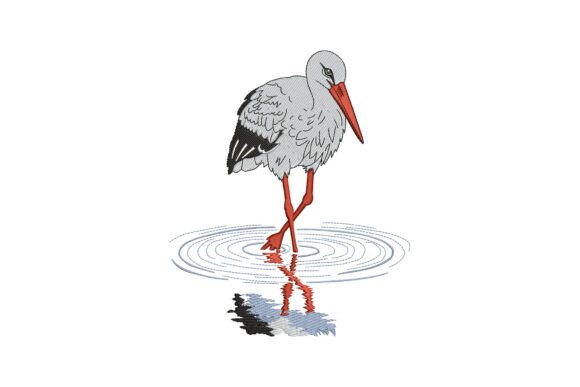 Beautiful Stork: A Thoughtful Embroidery Design for Personalized Gifts