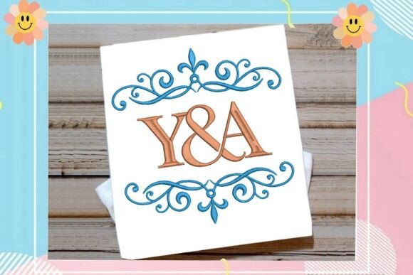 Blue Scroll Split Monogram Y Review for Seasonal Embroidery