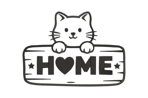 Cat in Home Embroidery Design Review for Boutique Apparel