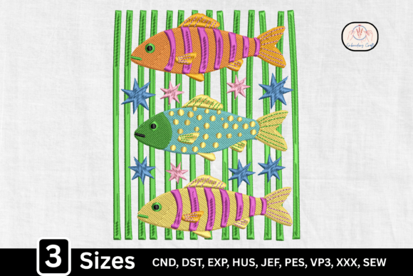 Costal Tropical Fish: A Splash of Ocean Life in Embroidery