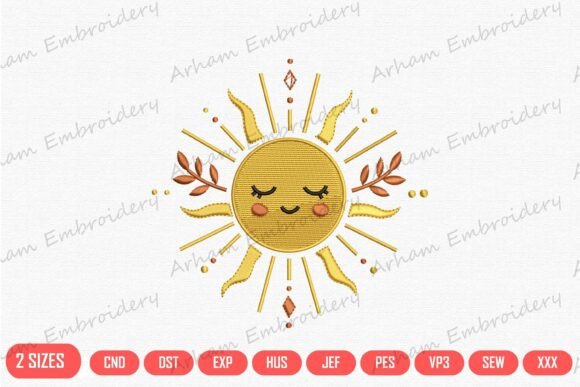 Cute Boho Sun Celestial Summer: A Charming Addition to Personalized Embroidery