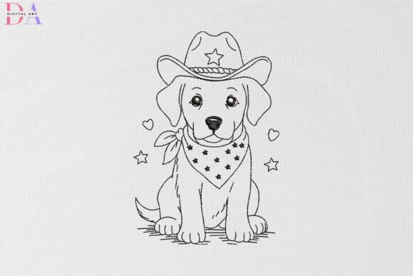 Cute Cowboy Puppy Western Ranch Dog