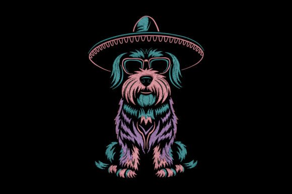 Cute Fiesta Dog: A Seasonal Embroidery Gem