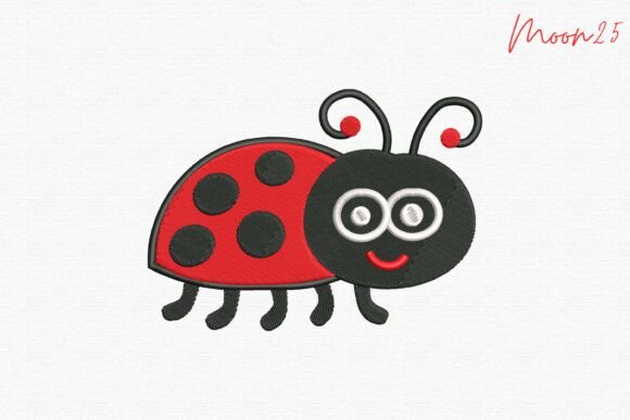 Cute Ladybug Garden Friend: A Charming Embroidery Design for Personalized Gifts