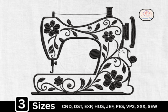 Elegant Tailor Floral Sewing Machine Embroidery Design