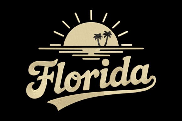 Florida Sunset Palm Tree: A Dreamy Embroidery Design for Personalized Gifts