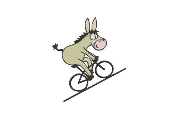 Funny Biking Donkey: A Charming Touch for Custom Embroidery Gifts
