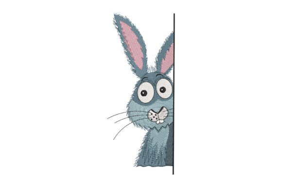 Funny Peeking Rabbit: A Charming Touch for Personalized Embroidery