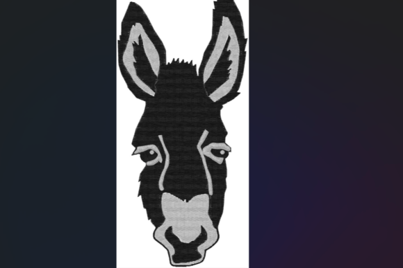 Geometric Donkey: A Fresh Take on Farm Animal Embroidery