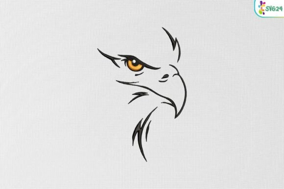 Majestic Eagle Face: A Bold Embroidery Design for Sellers