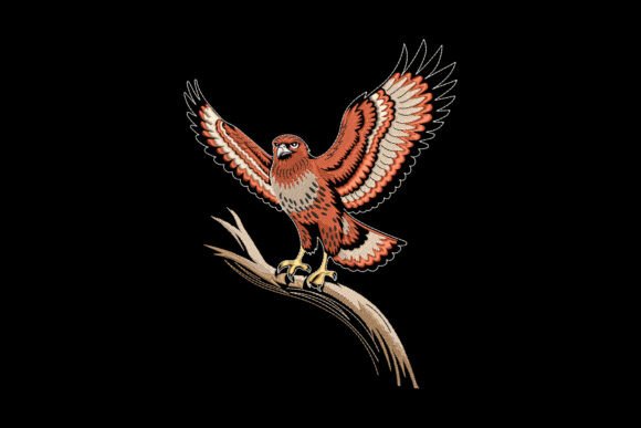 Majestic Hawk: A Seasonal Embroidery Standout