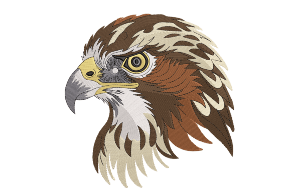 Majestic Hawk Head: A Bold Statement for Personalized Embroidery