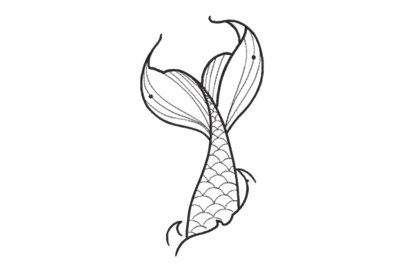 Minimalist Koi Fish Embroidery Design