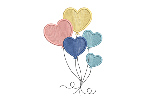 Pastel Heart Balloon: A Soft Touch for Personalized Embroidery Gifts