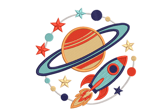 Retro Space Rocket: A Seasonal Embroidery Standout
