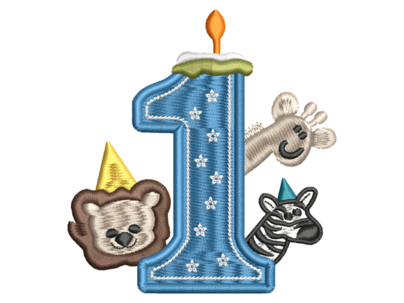 Safari Animals Number 1 Birthday: A Playful Embroidery Design for Seasonal Joy