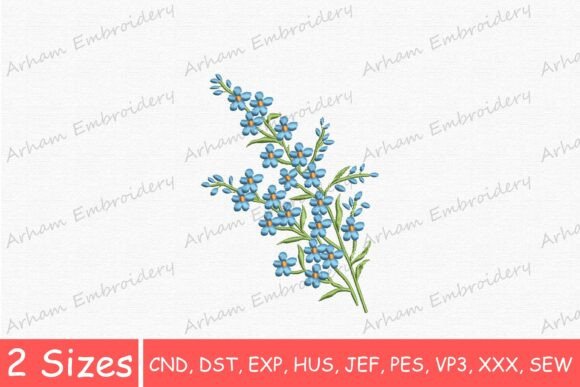 Spring Blue Flower Bouquet,Floral Branch