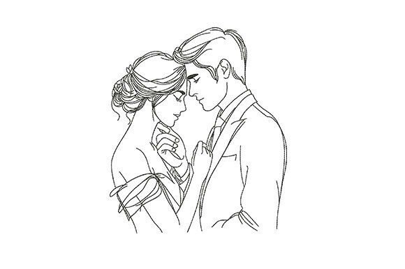 Wedding Bride and Groom Sketch Review for Personalized Embroidery